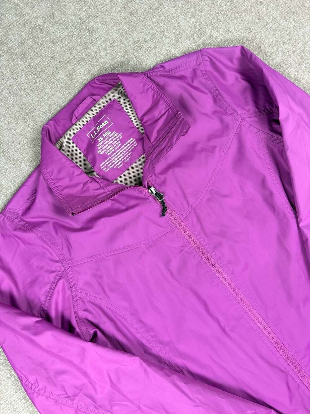 L.L. Bean Women's XS Purple Lightweight Windbreaker Full Zip Jacket